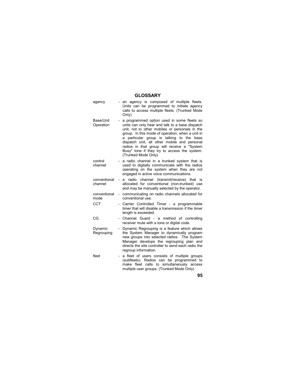 Glossary | Tyco LPE-200 User Manual | Page 95 / 102