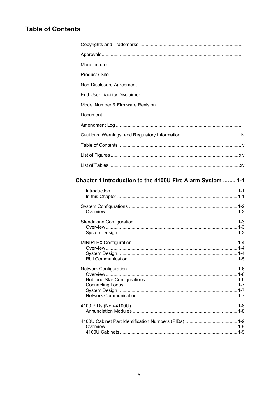 Tyco 4100U User Manual | Page 7 / 180