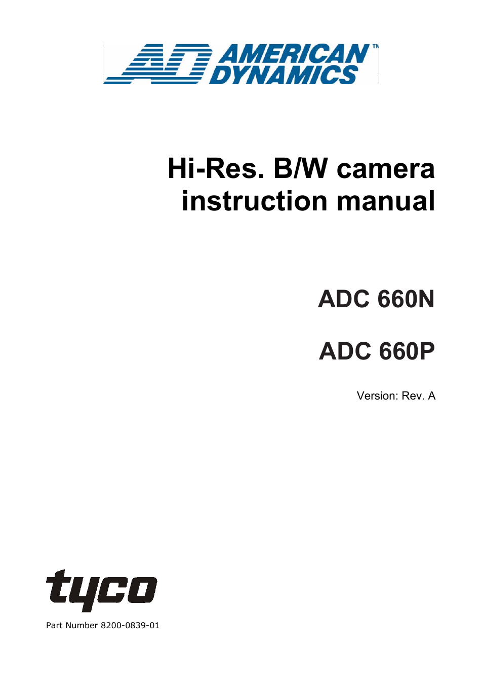 Tyco ADC 660P User Manual | 19 pages