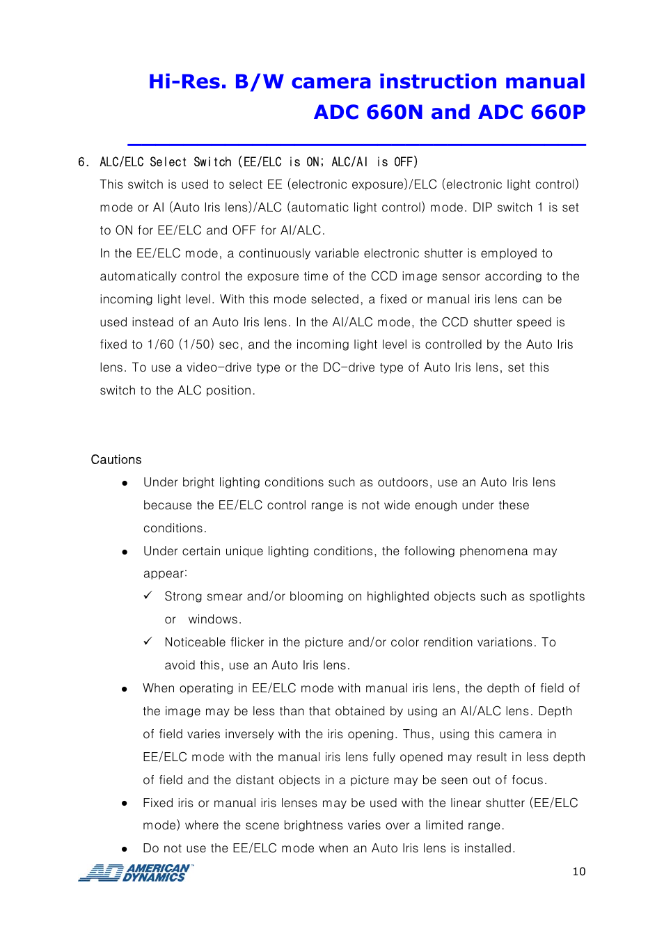 Tyco ADC 660P User Manual | Page 10 / 19