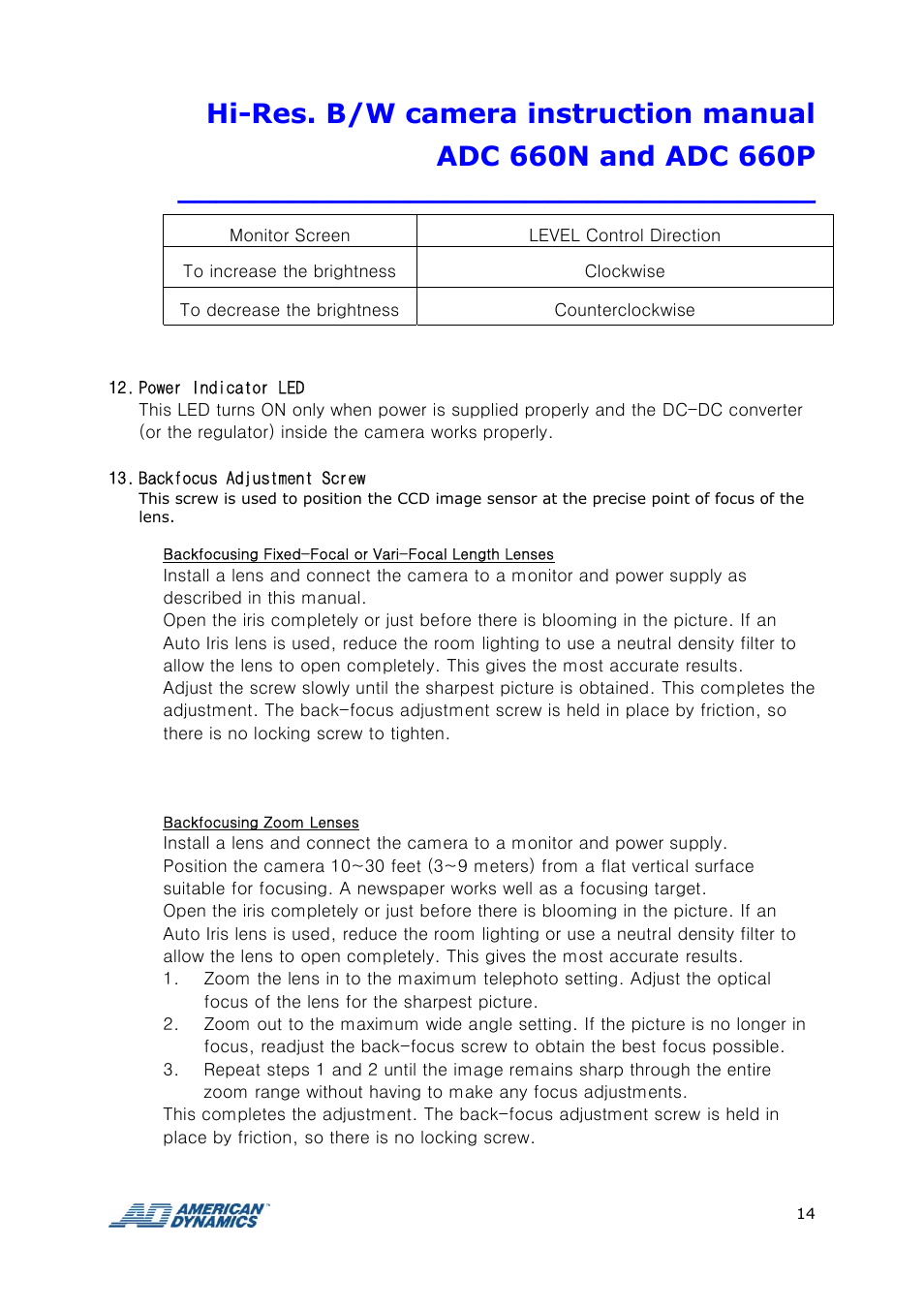 Tyco ADC 660P User Manual | Page 14 / 19