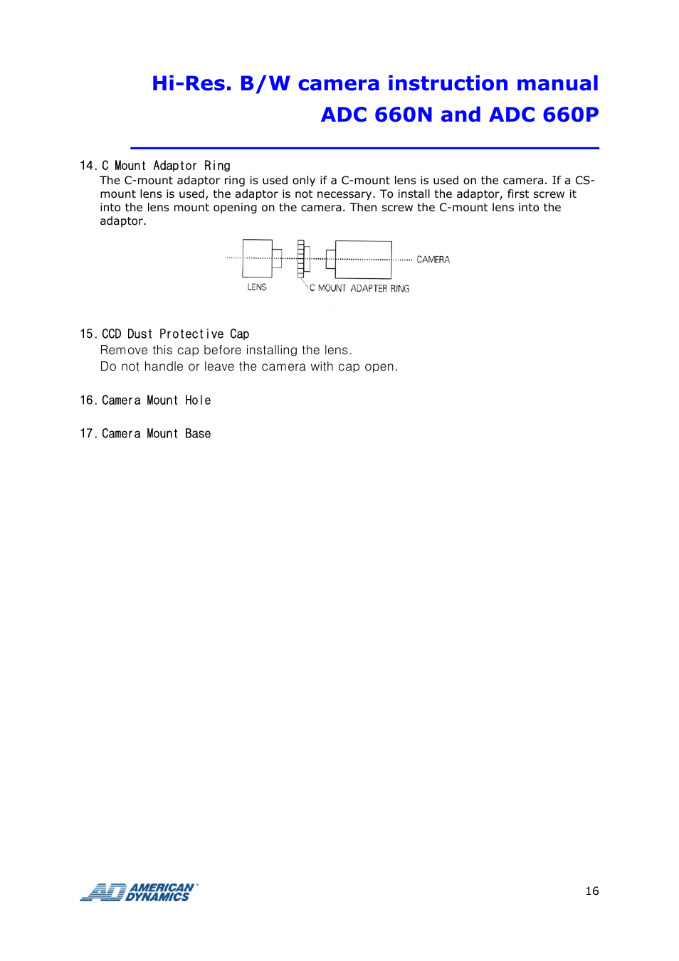 Tyco ADC 660P User Manual | Page 16 / 19