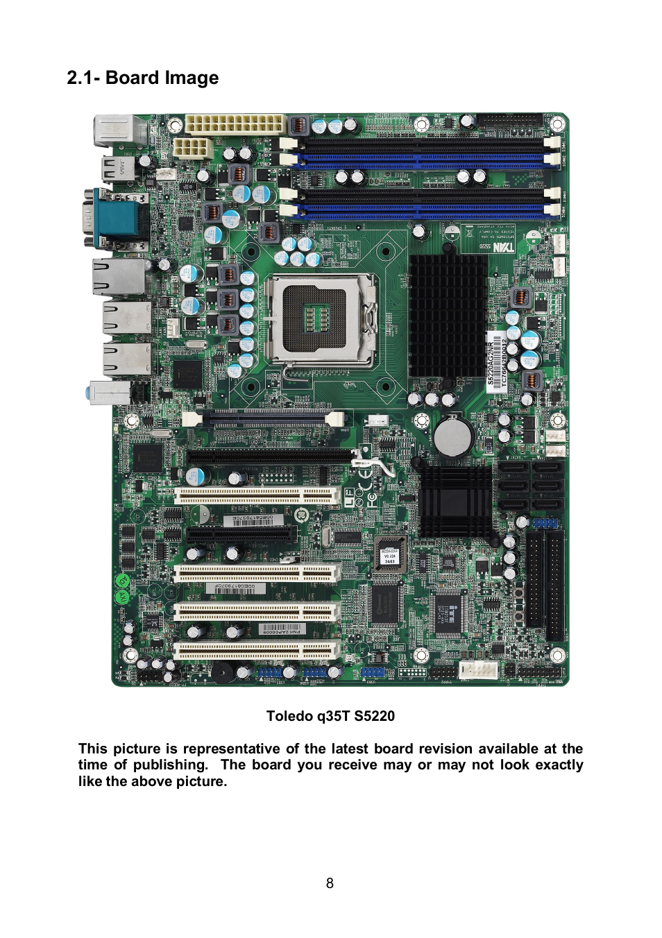 Board image | Tyan Computer TOLEDO S5520 User Manual | Page 8 / 79