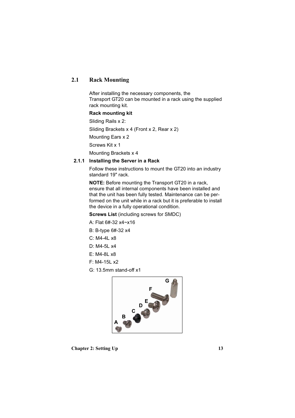 1 rack mounting | Tyan Computer Transport GT20 B3970-U User Manual | Page 21 / 77