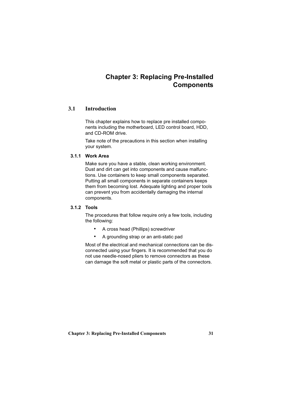 Chapter 3: replacing pre-installed components | Tyan Computer Transport GT20 B3970-U User Manual | Page 39 / 77