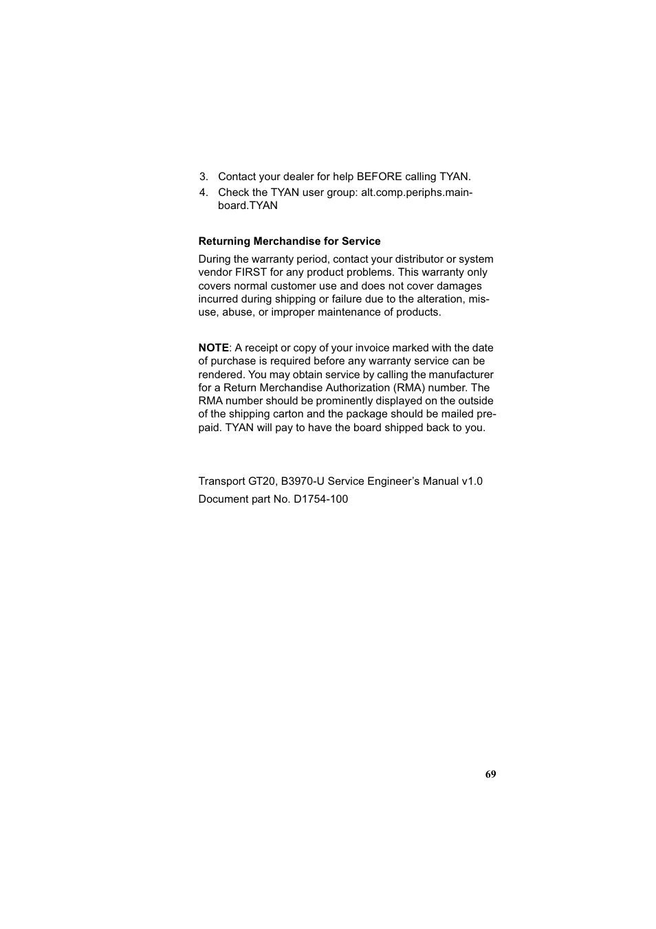Tyan Computer Transport GT20 B3970-U User Manual | Page 77 / 77