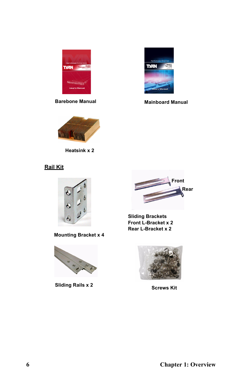 Mainboard manual, 6chapter 1: overview | Tyan Computer Transport GT24 B2881 User Manual | Page 14 / 82