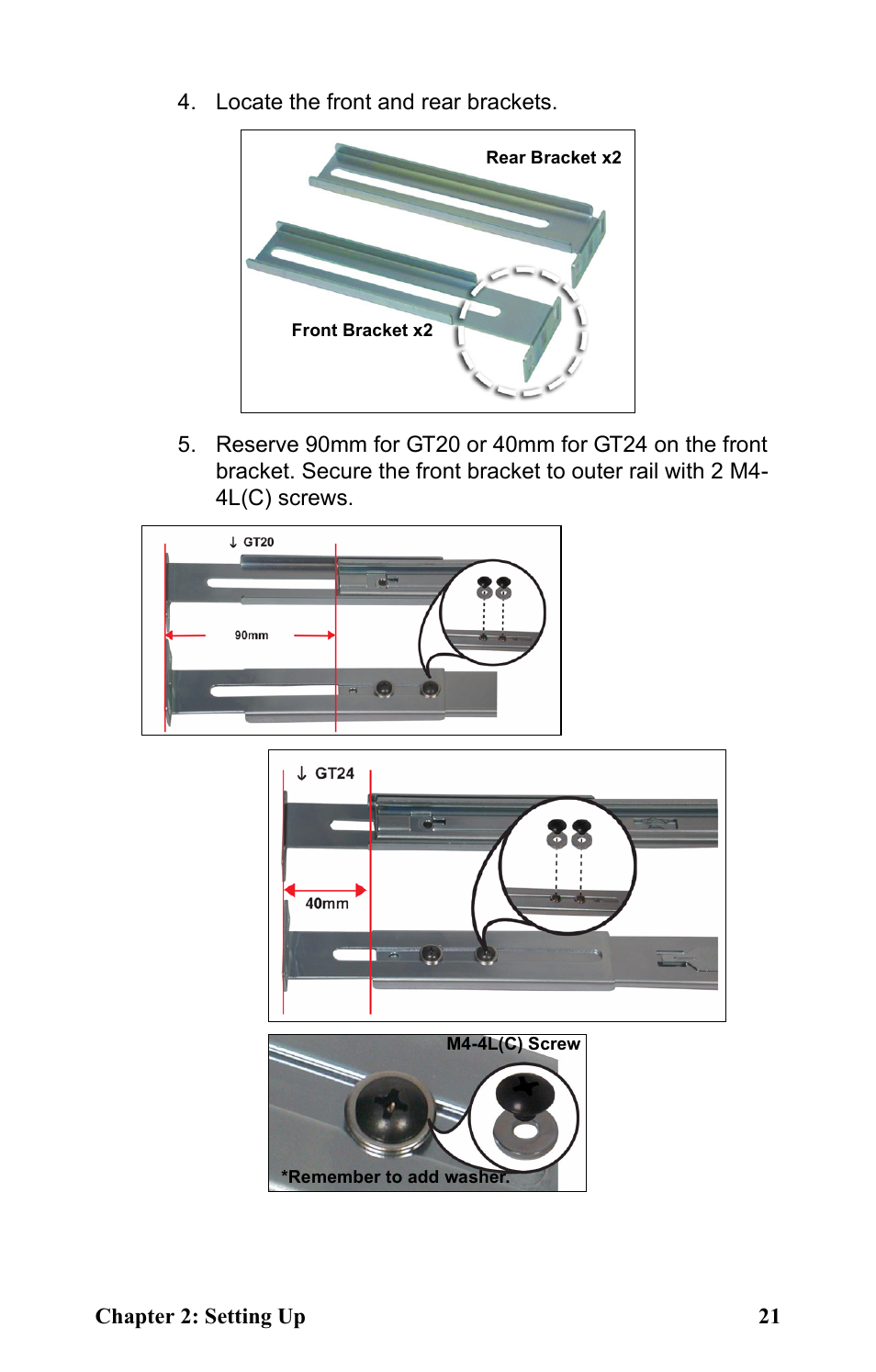 Locate the front and rear brackets | Tyan Computer Transport GT24 B2881 User Manual | Page 29 / 82