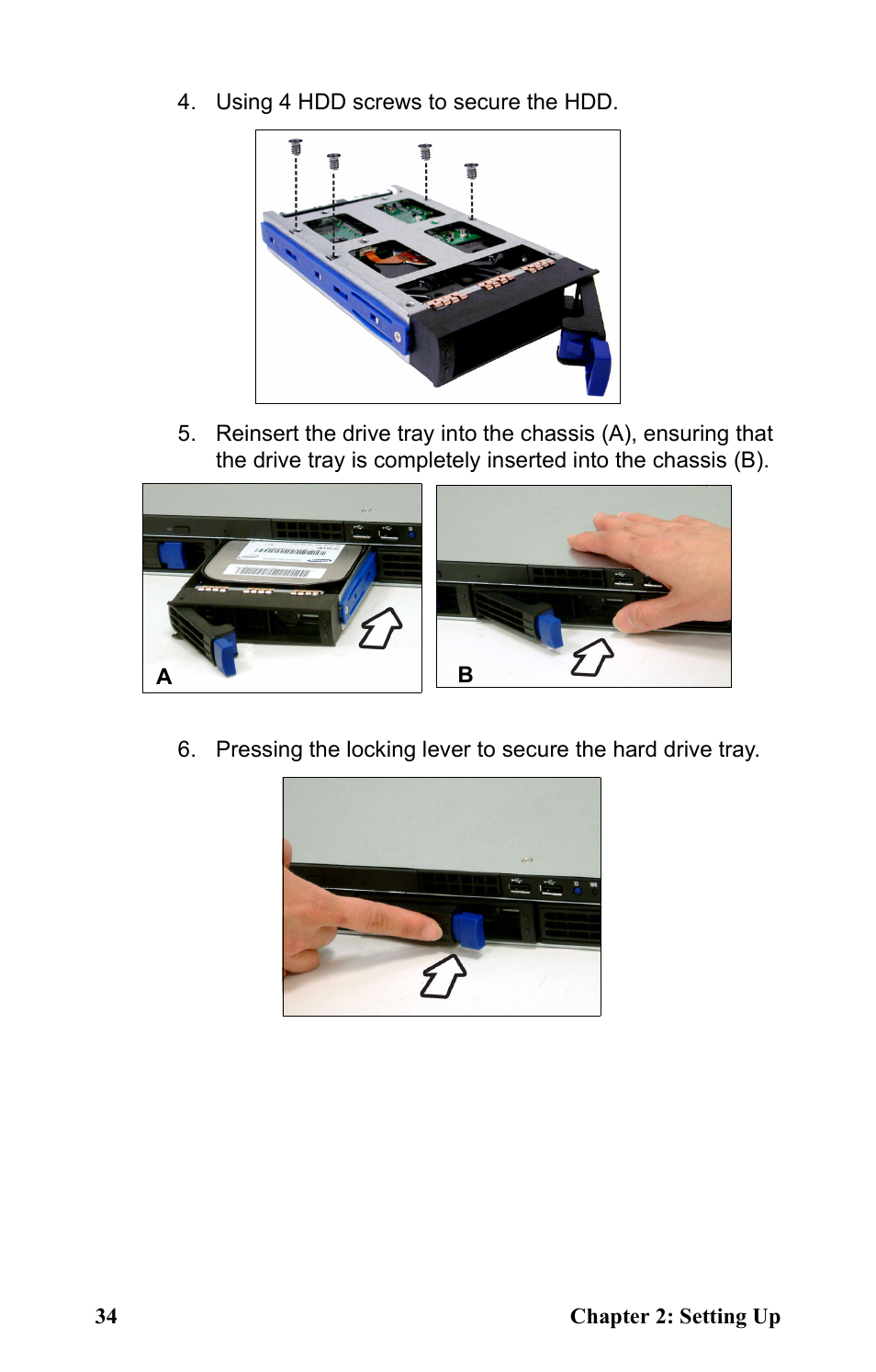 Using 4 hdd screws to secure the hdd | Tyan Computer Transport GT24 B2881 User Manual | Page 42 / 82