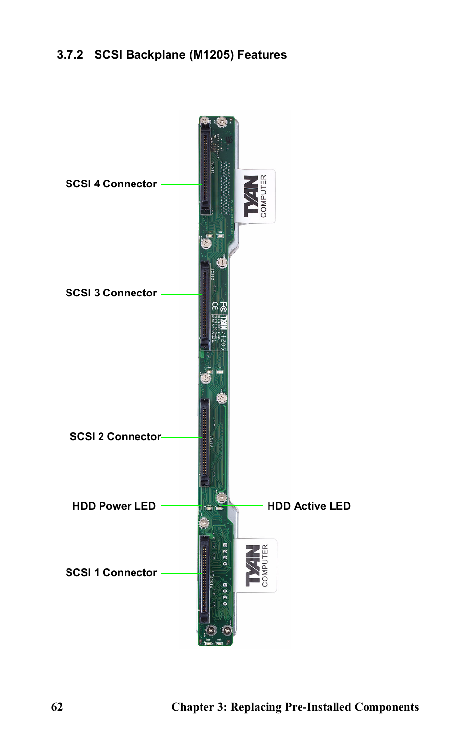 2 scsi backplane (m1205) features | Tyan Computer Transport GT24 B2881 User Manual | Page 70 / 82