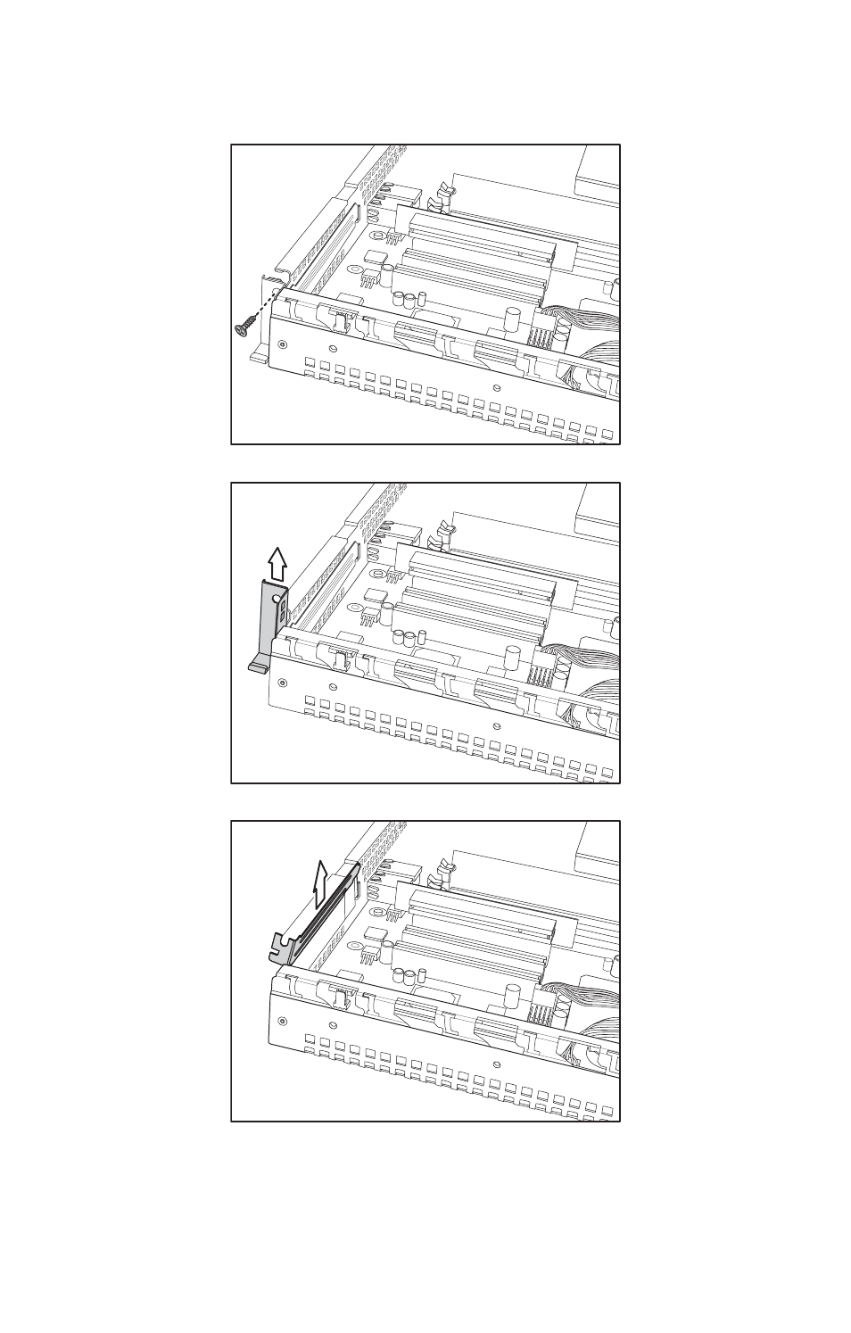 Slide the pci card clamp out as shown, Slide the dust cover out | Tyan Computer Transport GX21 B2735 User Manual | Page 30 / 116