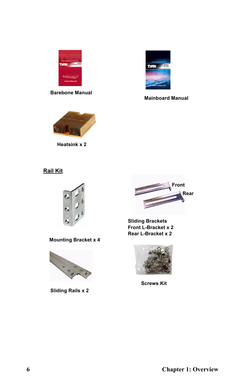 Mainboard manual, 6chapter 1: overview | Tyan Computer Transport GT24 B2891 User Manual | Page 14 / 82