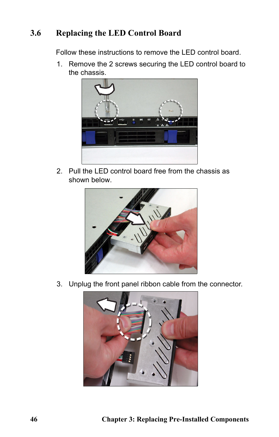 6 replacing the led control board | Tyan Computer Transport GT24 B2891 User Manual | Page 54 / 82