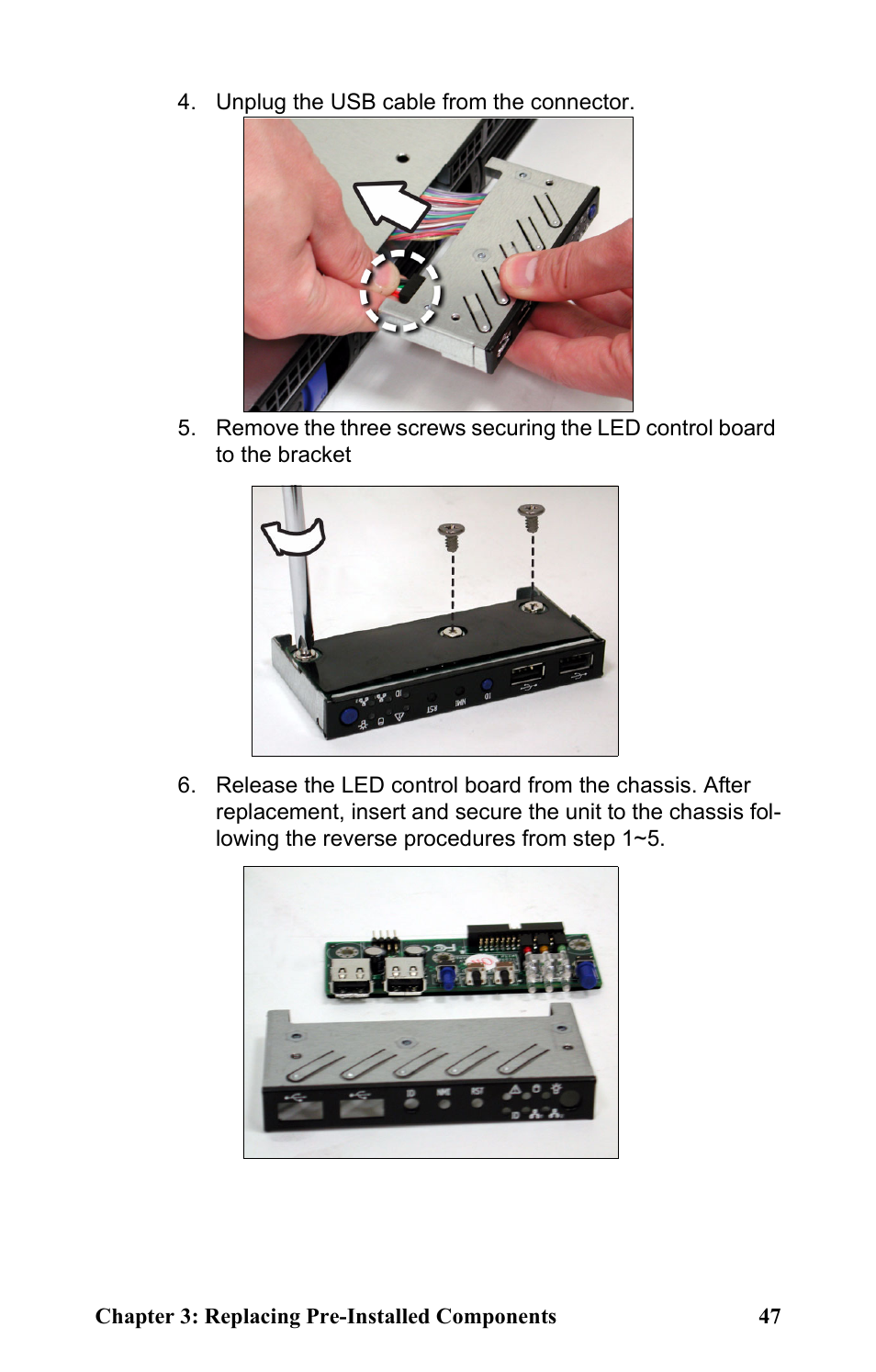 Unplug the usb cable from the connector | Tyan Computer Transport GT24 B2891 User Manual | Page 55 / 82