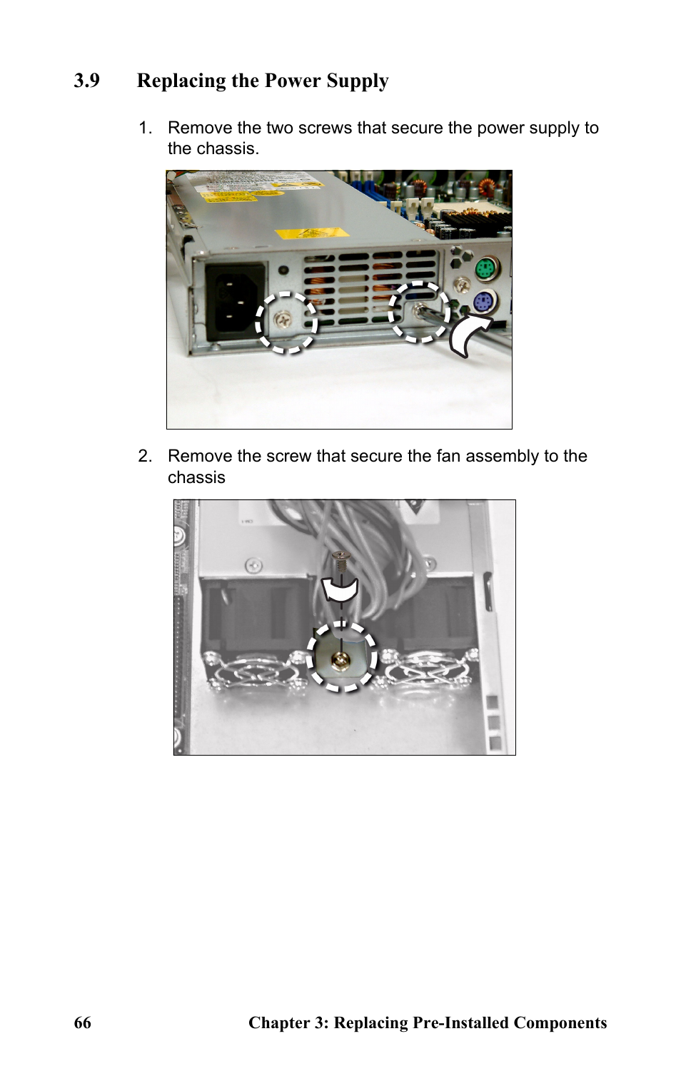 9 replacing the power supply | Tyan Computer Transport GT24 B2891 User Manual | Page 74 / 82