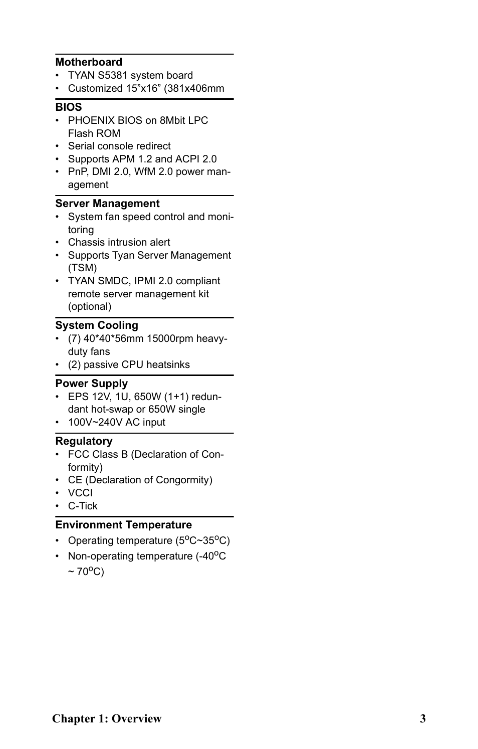 Chapter 1: overview 3 | Tyan Computer Tank GT25 B5381 User Manual | Page 11 / 84