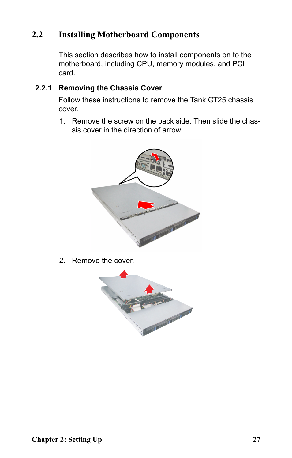 2 installing motherboard components | Tyan Computer Tank GT25 B5381 User Manual | Page 35 / 84