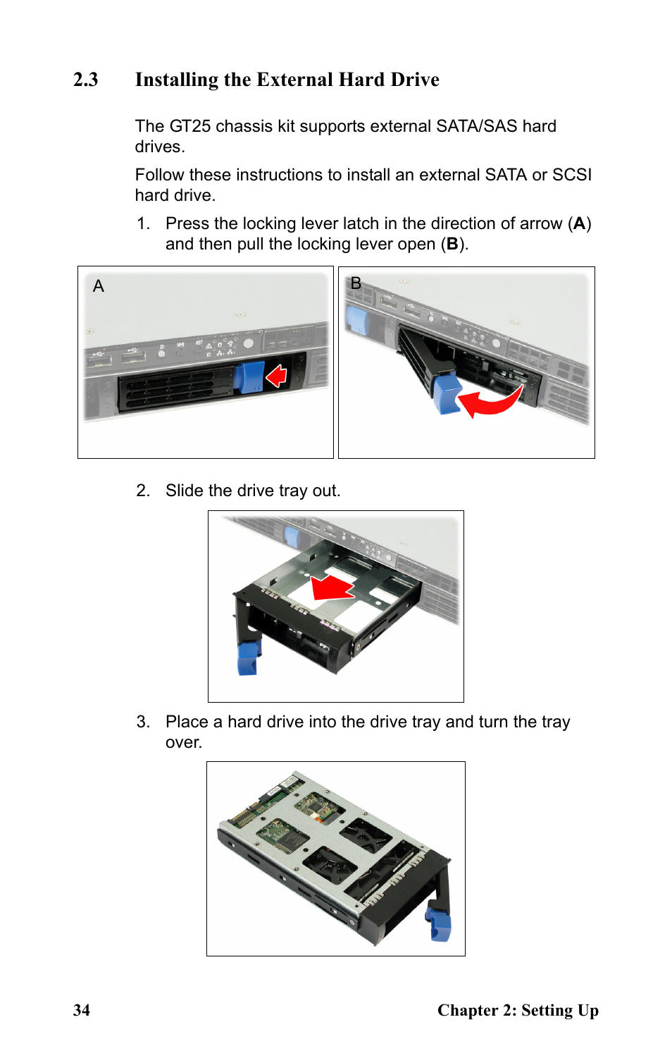 3 installing the external hard drive | Tyan Computer Tank GT25 B5381 User Manual | Page 42 / 84