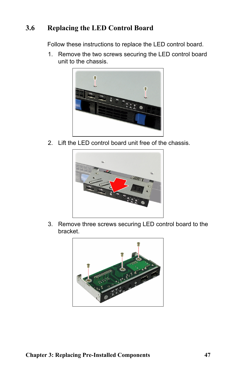 6 replacing the led control board | Tyan Computer Tank GT25 B5381 User Manual | Page 55 / 84