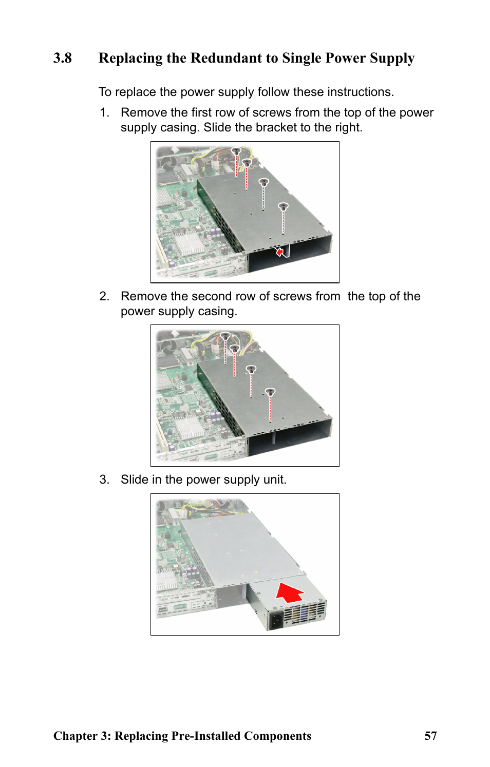 8 replacing the redundant to single power supply | Tyan Computer Tank GT25 B5381 User Manual | Page 65 / 84
