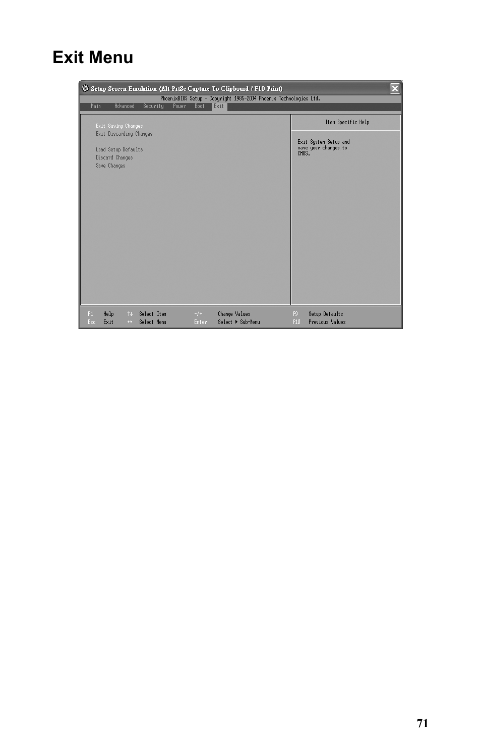 Exit menu | Tyan Computer Tank GT25 B5381 User Manual | Page 79 / 84