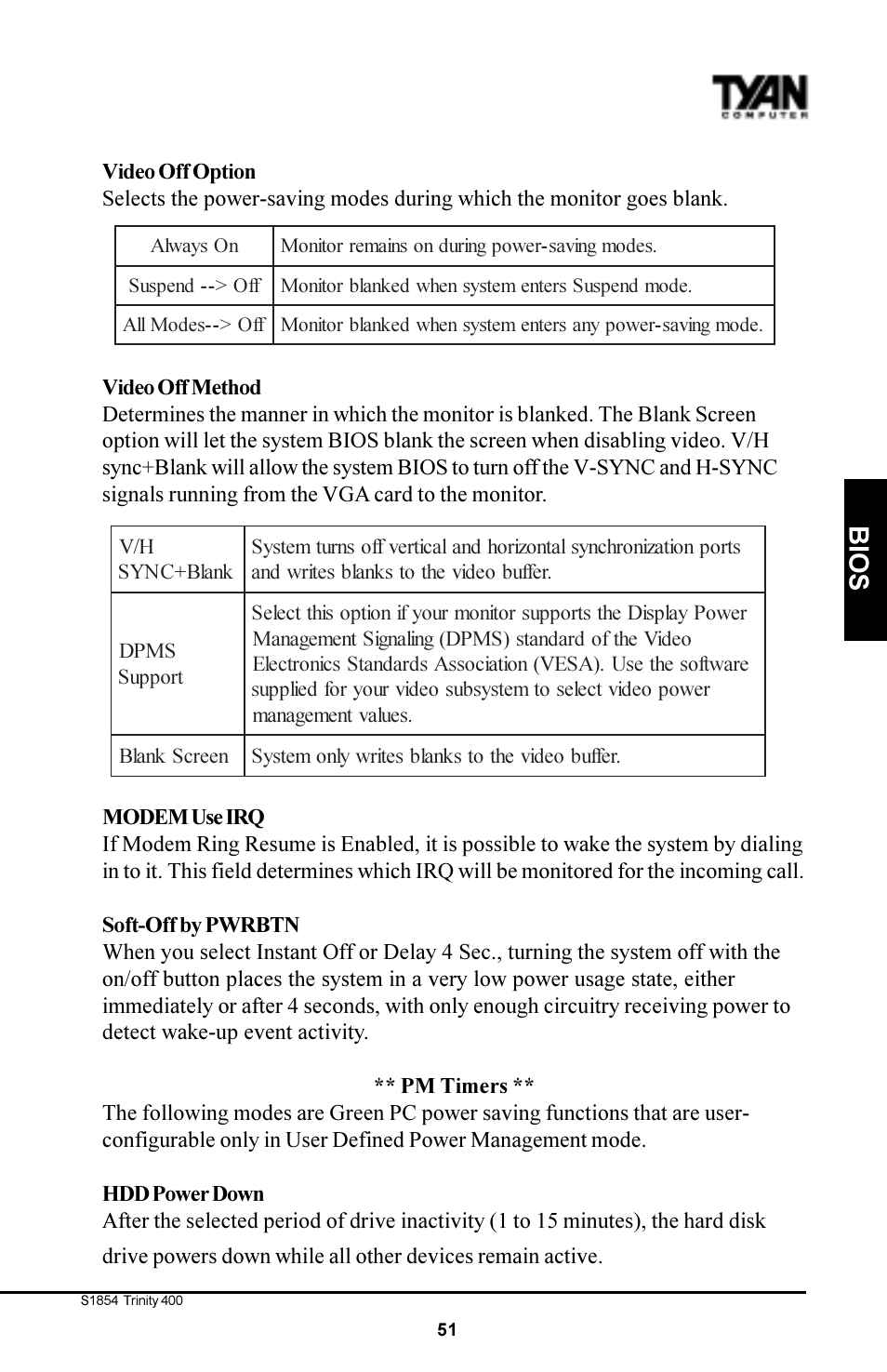 Bios | Tyan Computer S1854 User Manual | Page 51 / 80