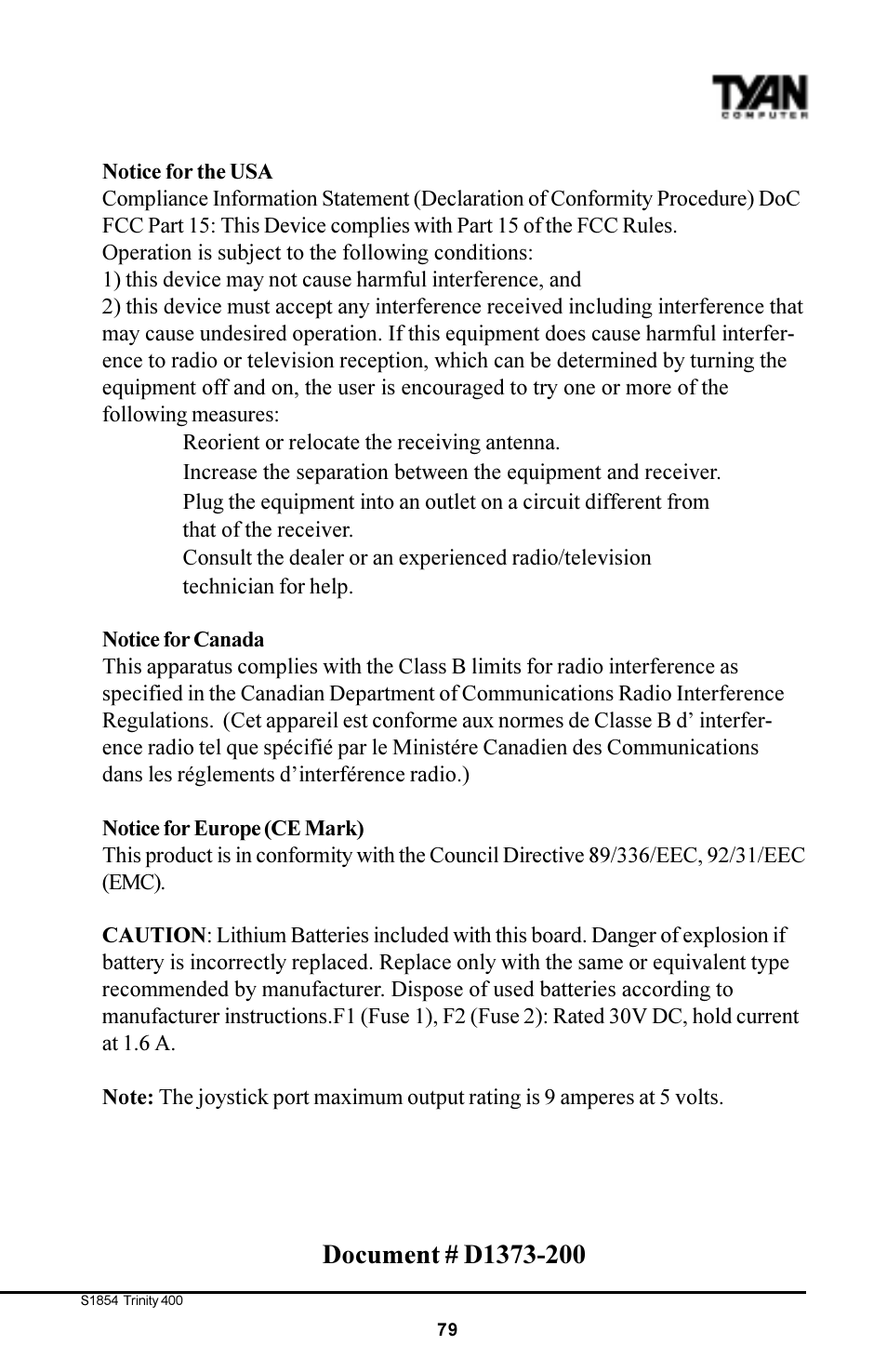 Tyan Computer S1854 User Manual | Page 79 / 80