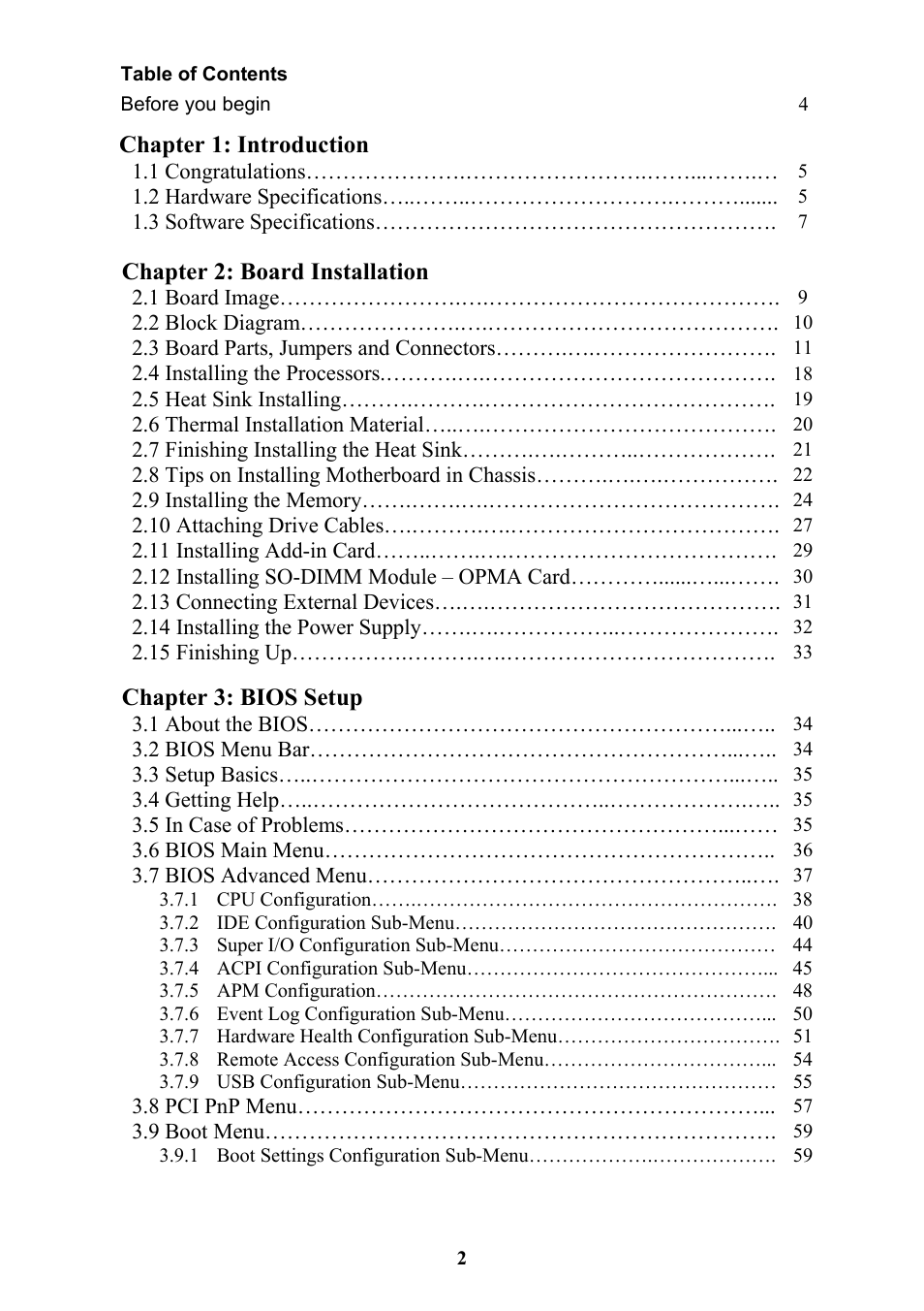 Chapter 1: introduction, Chapter 2: board installation, Chapter 3: bios setup | Tyan Computer THUNDER N3600QX User Manual | Page 2 / 100