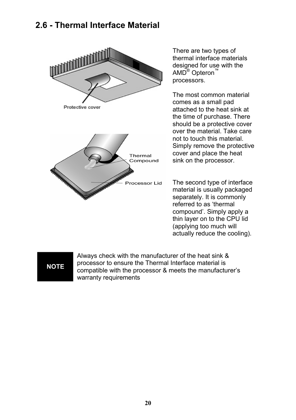 6 - thermal interface material | Tyan Computer THUNDER N3600QX User Manual | Page 20 / 100