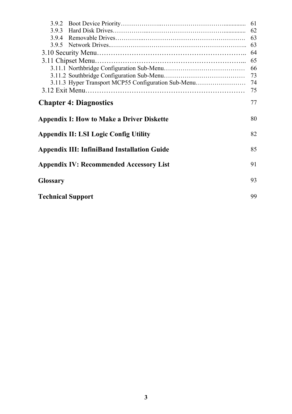 Chapter 4: diagnostics | Tyan Computer THUNDER N3600QX User Manual | Page 3 / 100