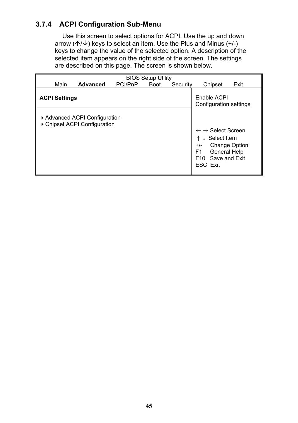 4 acpi configuration sub-menu | Tyan Computer THUNDER N3600QX User Manual | Page 45 / 100