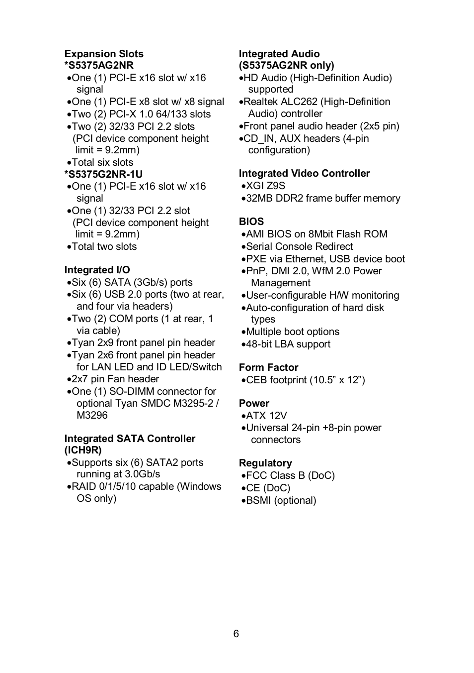 Tyan Computer TEMPEST S5375 User Manual | Page 6 / 80
