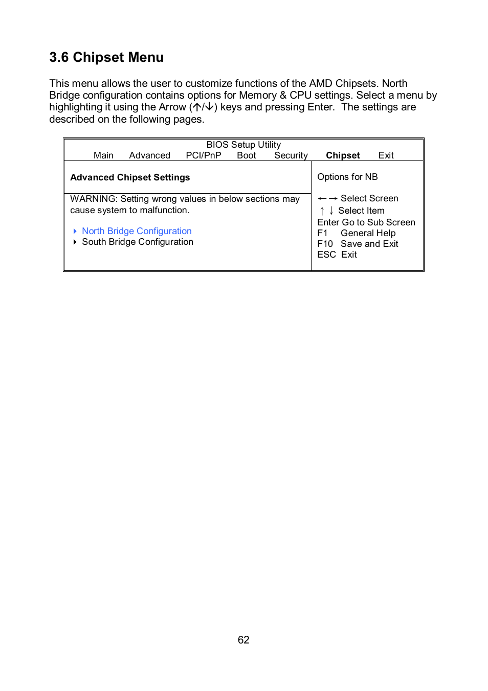 6 chipset menu | Tyan Computer TEMPEST S5375 User Manual | Page 62 / 80