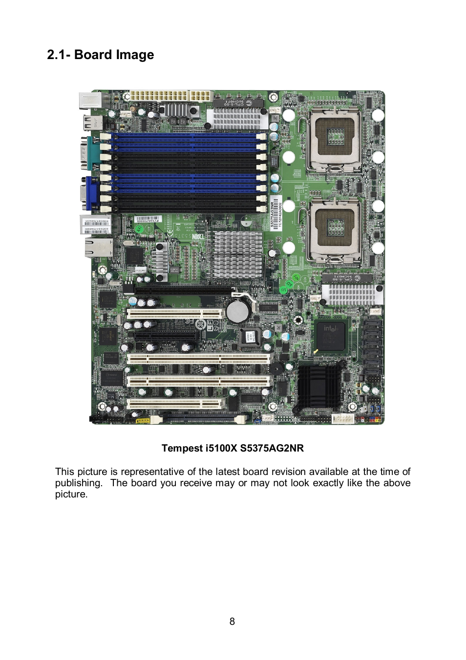 Board image | Tyan Computer TEMPEST S5375 User Manual | Page 8 / 80