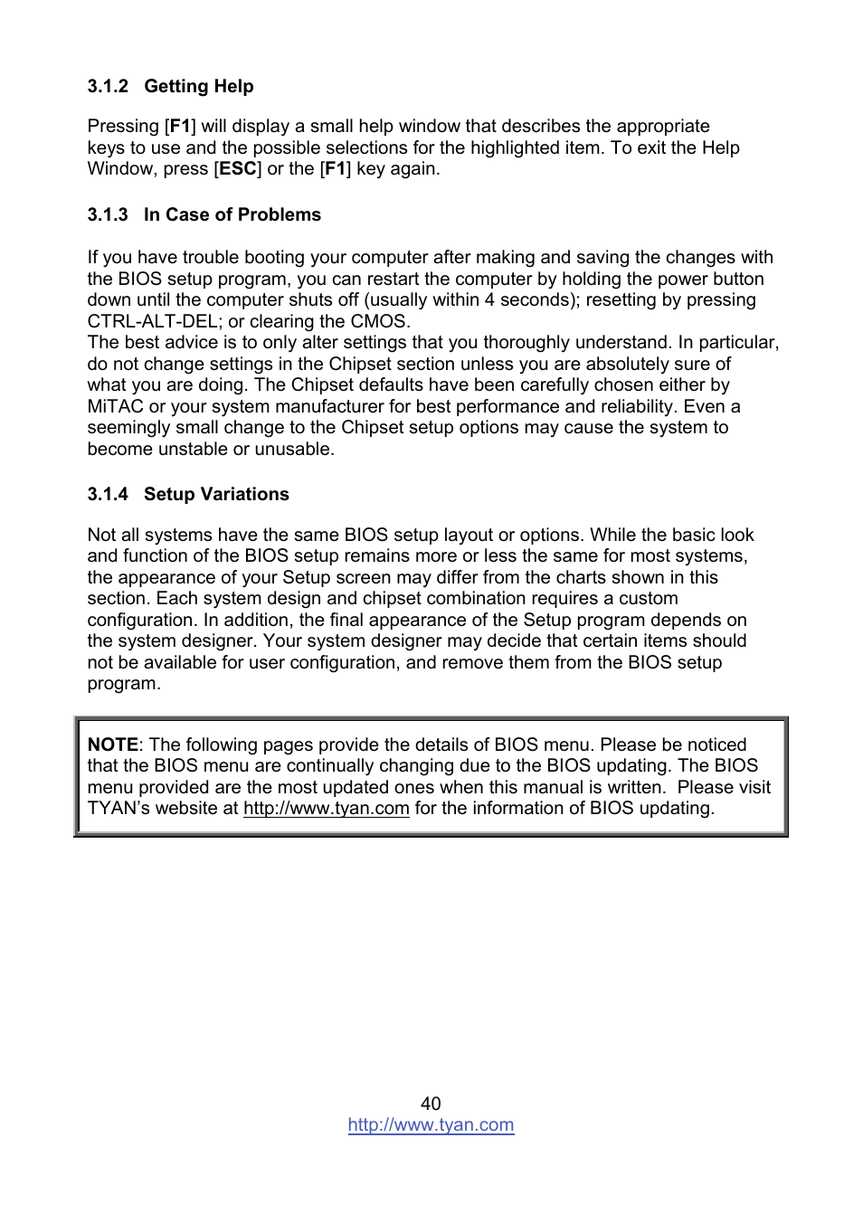 Tyan Computer MITAC S8236 User Manual | Page 40 / 96