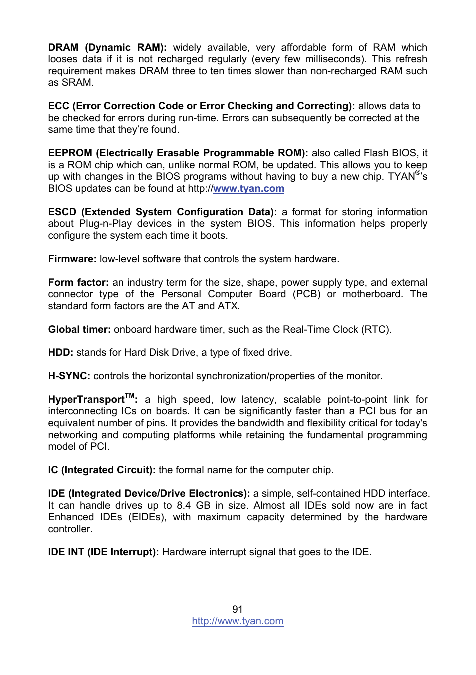 Tyan Computer MITAC S8236 User Manual | Page 91 / 96