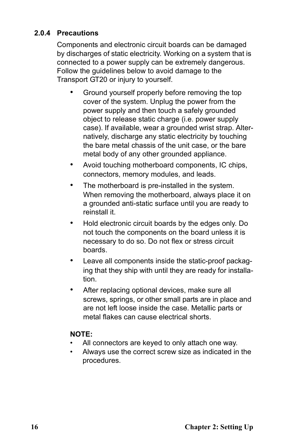 4 precautions | Tyan Computer Transport GT20 B5161 User Manual | Page 24 / 77