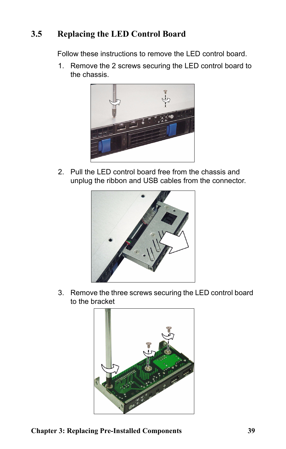 5 replacing the led control board | Tyan Computer Transport GT20 B5161 User Manual | Page 47 / 77