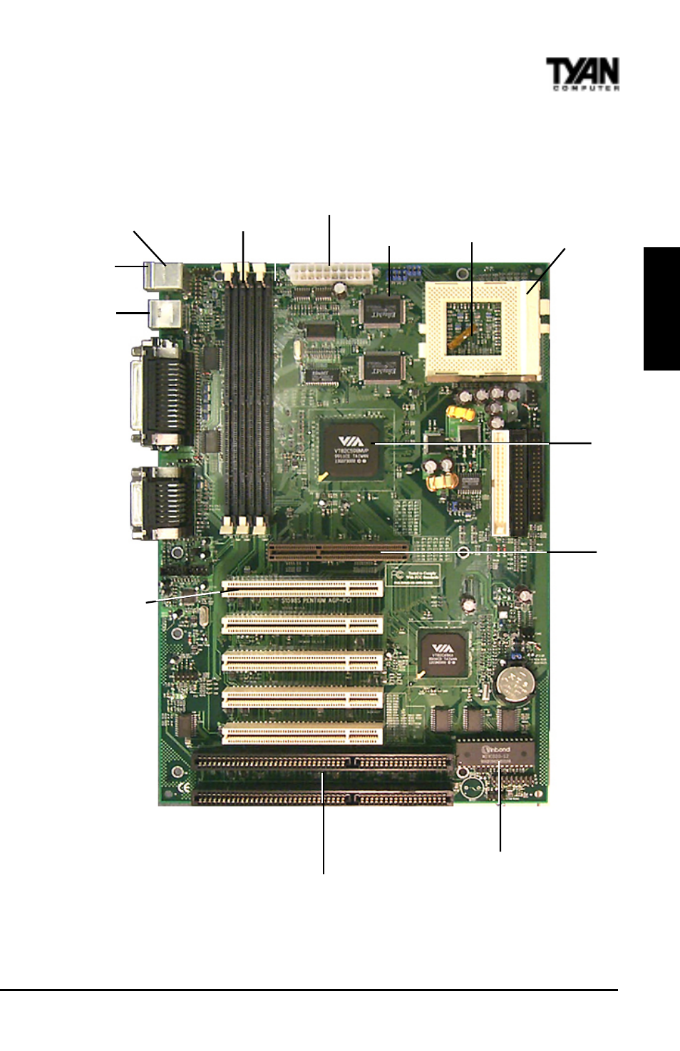 Picture of motherboard features, Inst all | Tyan Computer Trinity ATX Motherboard Tyan S1598 User Manual | Page 13 / 72