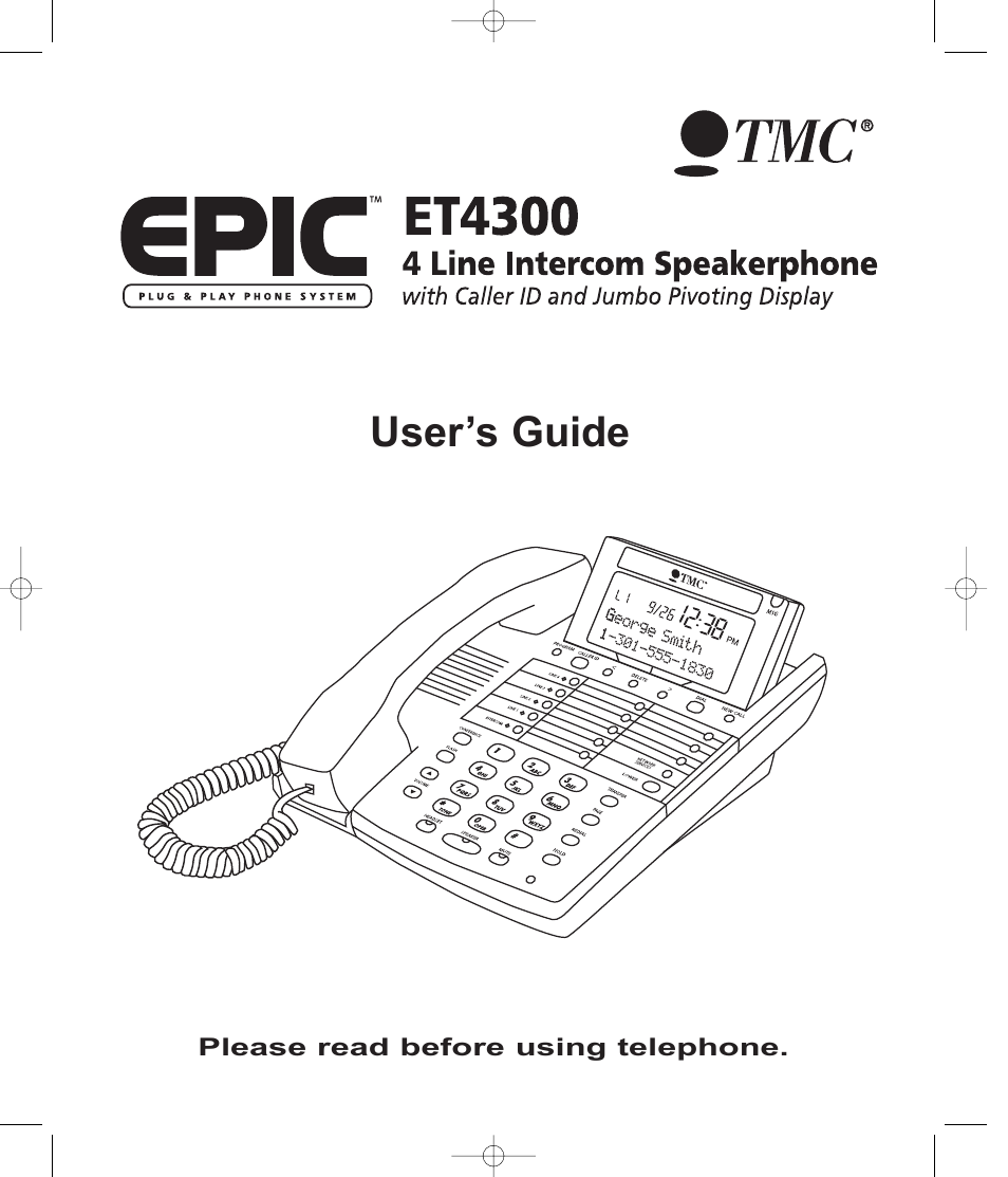 TMC EPIC ET4300 User Manual | 91 pages