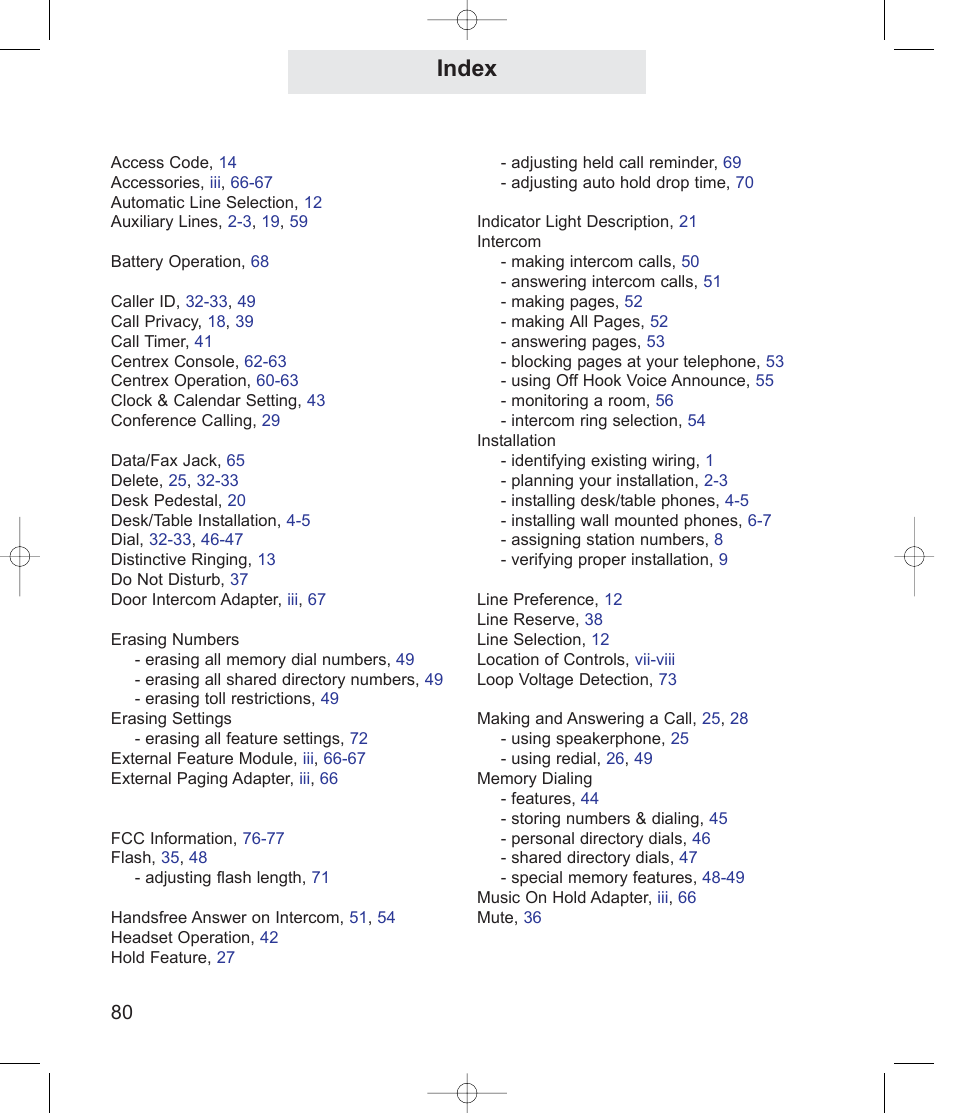 Index | TMC EPIC ET4300 User Manual | Page 90 / 91