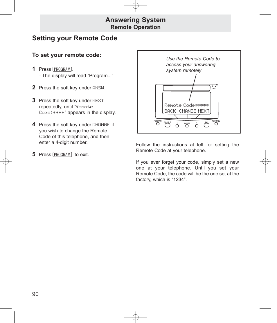 Setting your remote code, Answering system | TMC EV4500 User Manual | Page 104 / 137