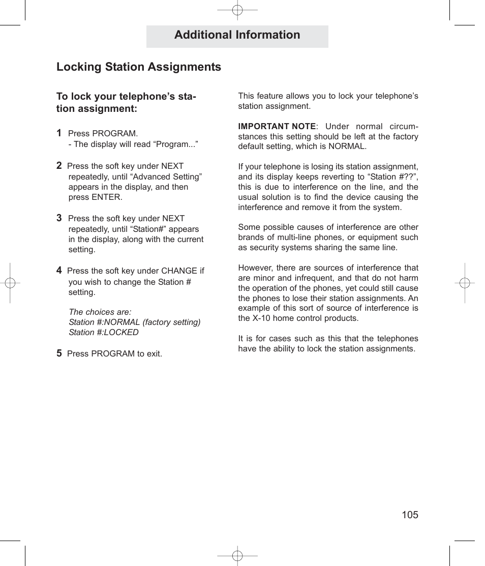 Locking station assignments, Additional information | TMC EV4500 User Manual | Page 119 / 137