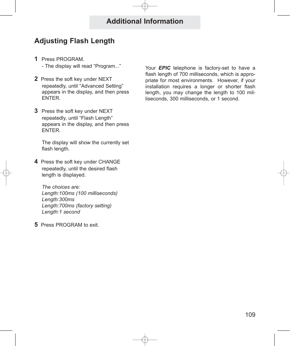 Adjusting flash length additional information | TMC EV4500 User Manual | Page 123 / 137