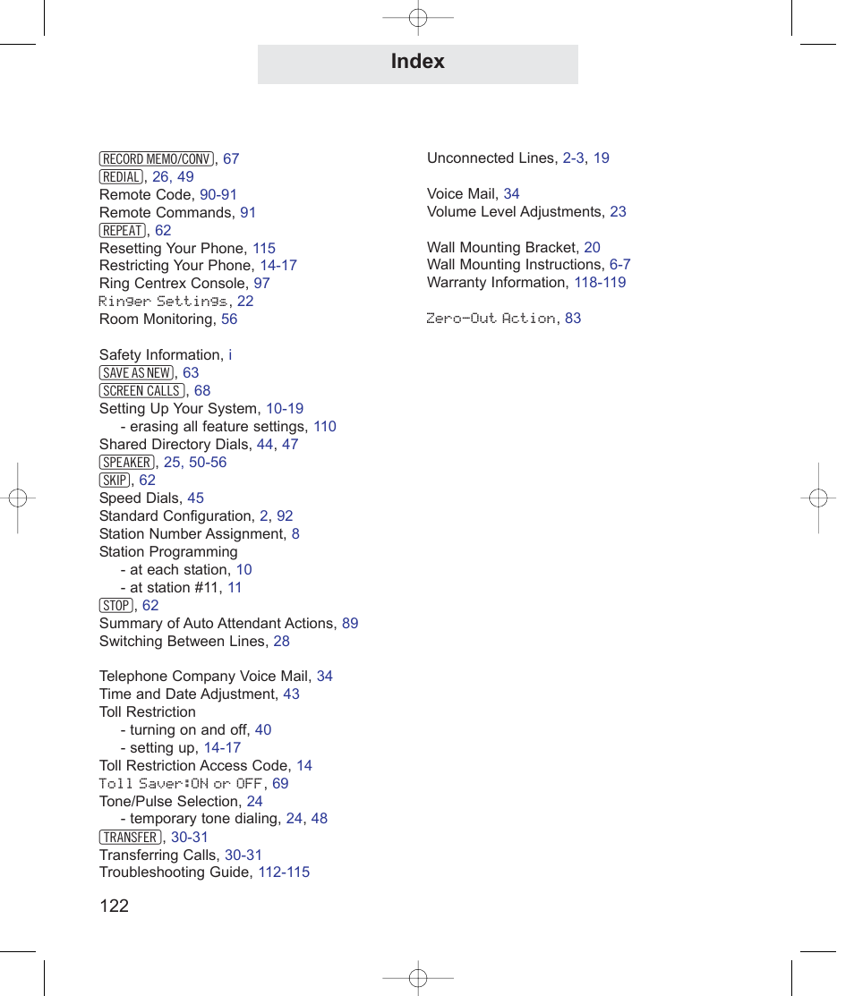 Index | TMC EV4500 User Manual | Page 136 / 137