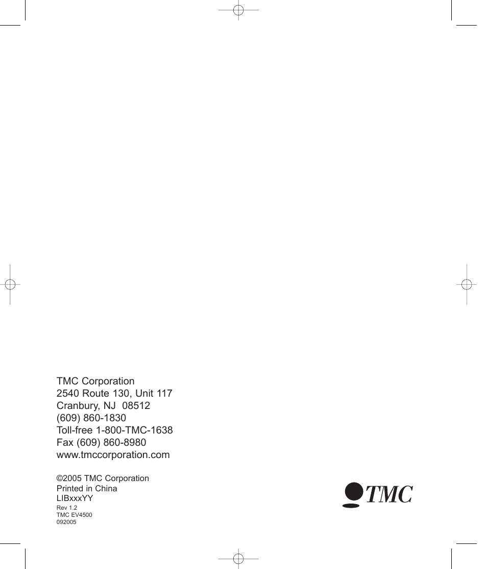 TMC EV4500 User Manual | Page 137 / 137