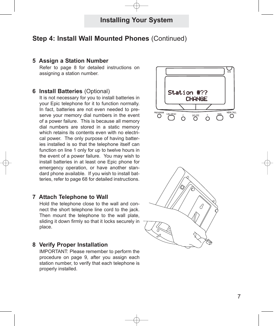 Step 4: install wall mounted phones (continued), Installing your system | TMC EV4500 User Manual | Page 21 / 137