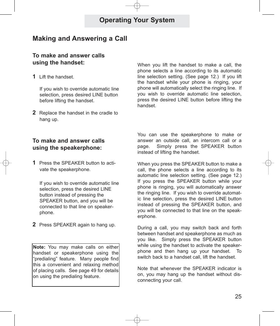 Operating your system, Making and answering a call | TMC EV4500 User Manual | Page 39 / 137