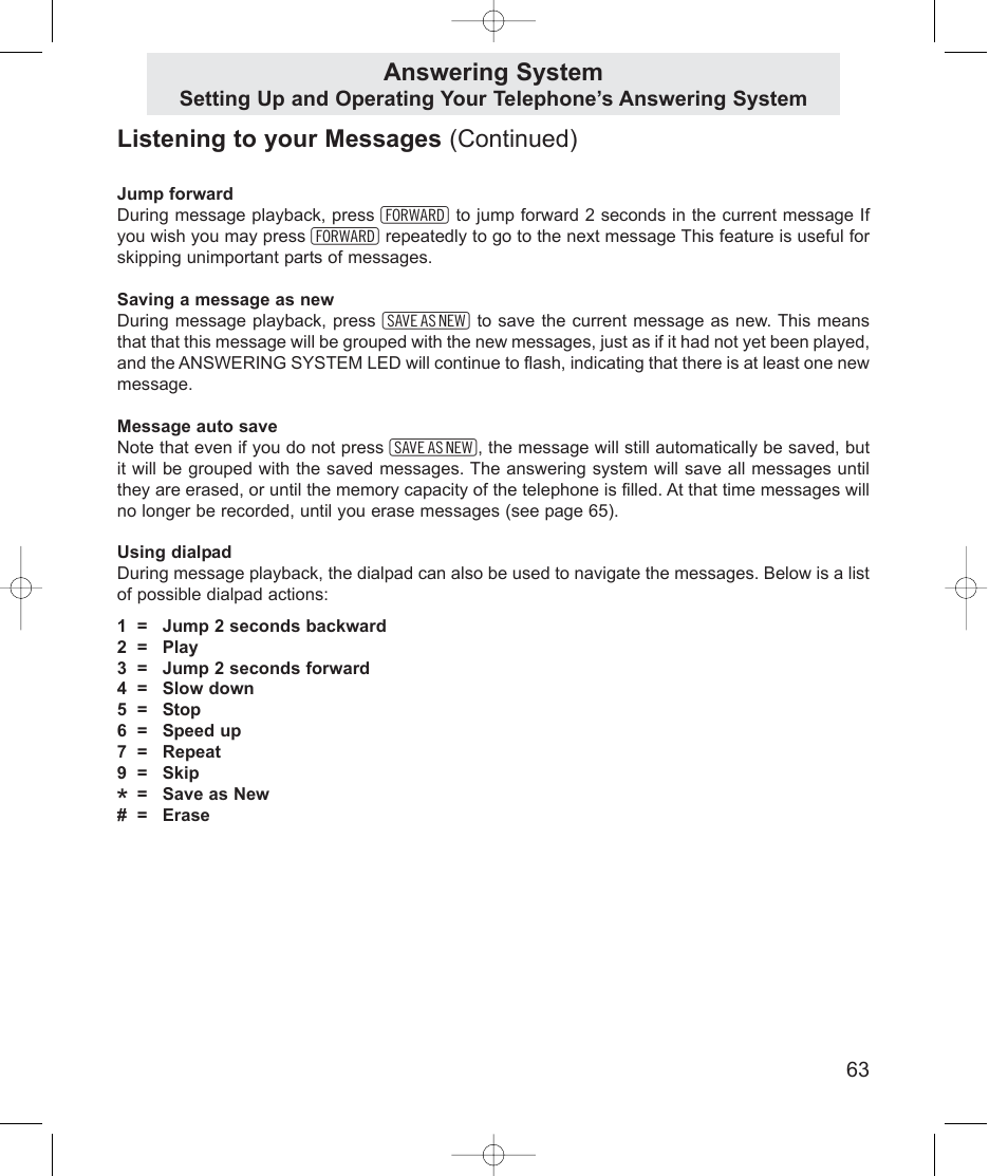 Listening to your messages (continued), Answering system | TMC EV4500 User Manual | Page 77 / 137