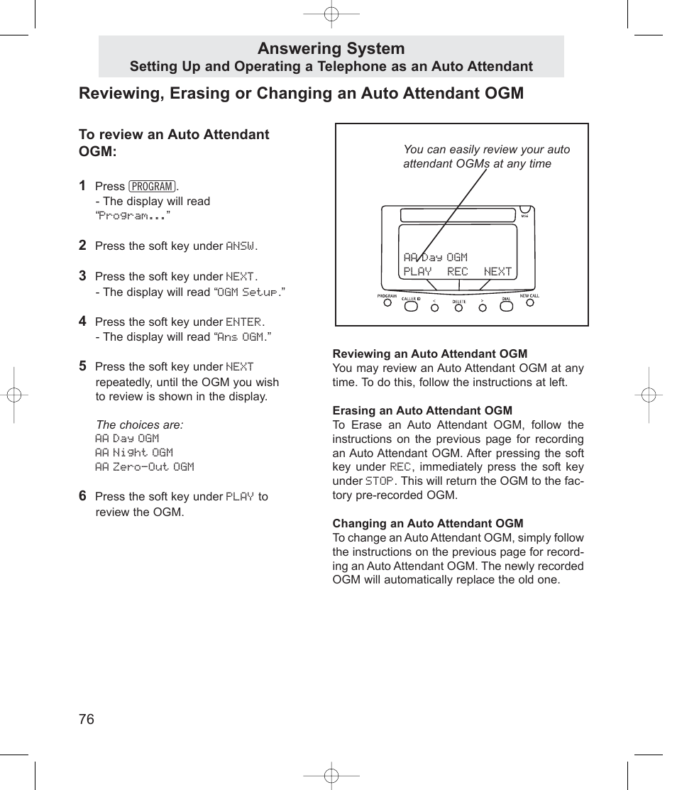 Answering system | TMC EV4500 User Manual | Page 90 / 137